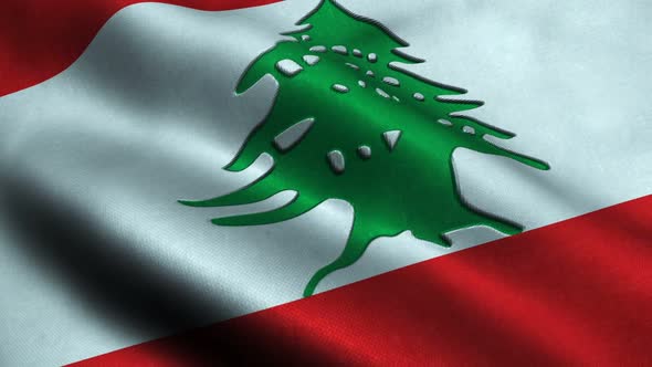 Highly Detailed Flag Of Lebanon