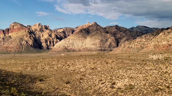 Red Rock Canyon and a panorama at the scenic overlook near Las Vegas, Nevada, USA