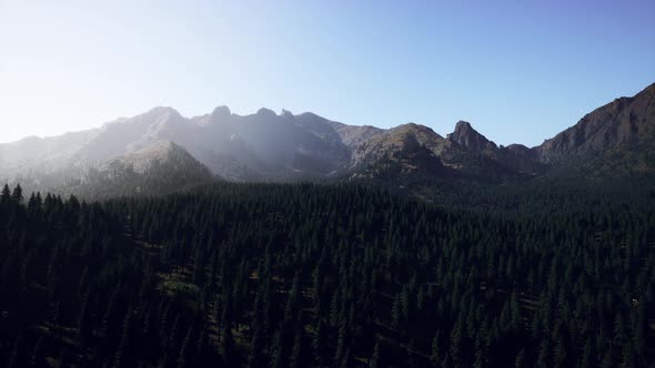 Aerial View of Canadian Rockies Mountain