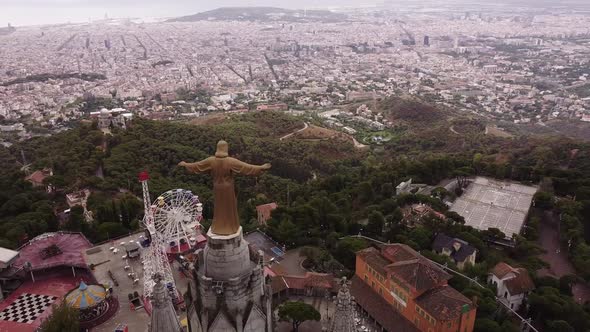 Aerial View of Tibidabo Barcelona