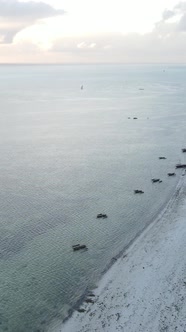 Vertical Video of the Ocean Near the Coast of Zanzibar Tanzania