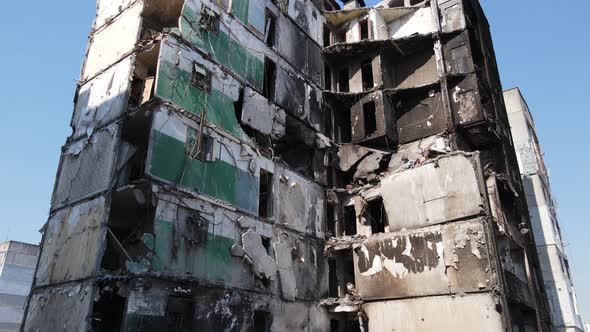 Destroyed Residential Building in Borodyanka Kyiv Region Ukraine