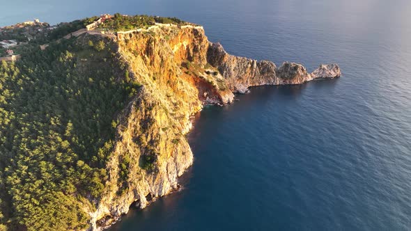 Alanya Castle Alanya Kalesi Aerial View 4K