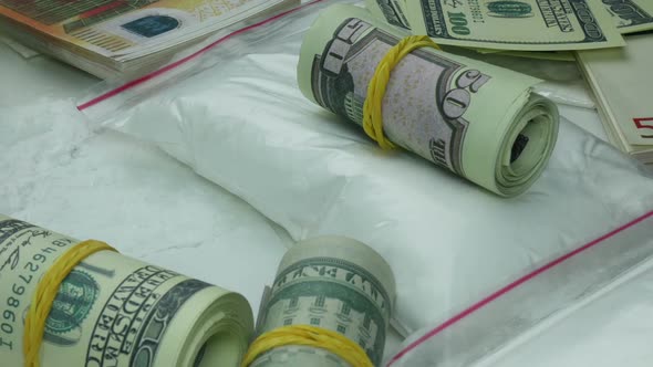 Dirty Financial Profit Of The Drug Cartel From The Sale Of Cocaine And Tablets