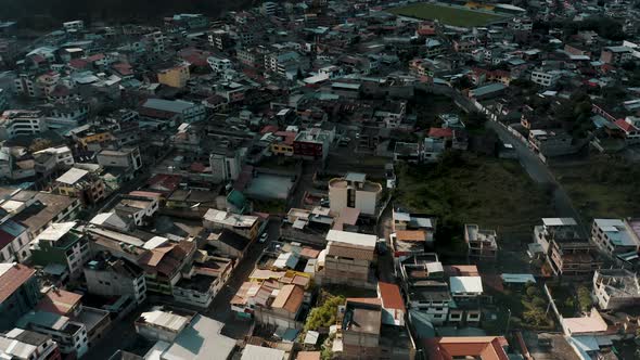 Baños de Agua Santa City Community, Known As The Gateway To The Amazon In Ecuador. - aerial