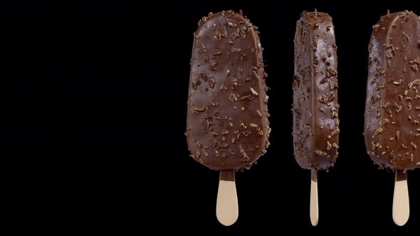 Chocolate Almonds Ice Cream Stick Bar Turnaround Transition