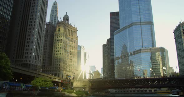 Buildings along Chicago River