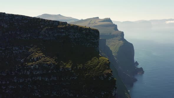 Drone Shot Of Mylingur Mountain On Streymoy Island