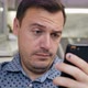 Portrait of Manager Cringe and Looking at Phone Screen Bad Joke or Inappropriate Content - VideoHive Item for Sale