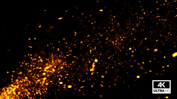 Flying Fire Particles Background Looped V3