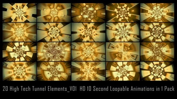 High Tech Tunnel Elements  Gold V01 alt