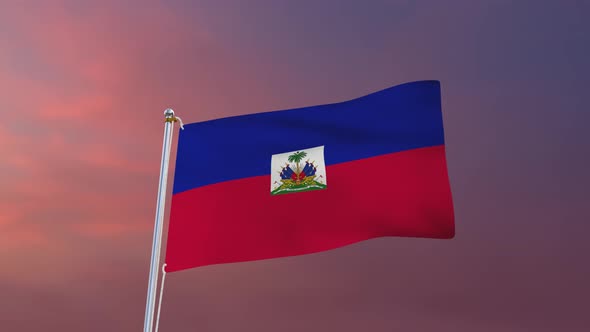 Flag Of Haiti Waving Waving 4k