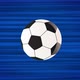 Flying soccer ball on blue background. Looped animation of throwing a ball. Moving football art - VideoHive Item for Sale