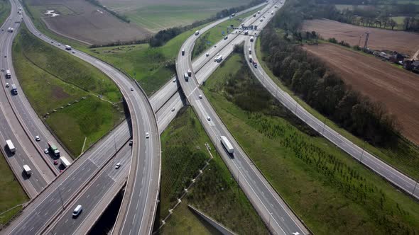 Catthrope Interchange Aerial From North West M1 M6 A14 Motorway Junction UK