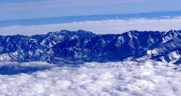 Blue Sky and Clouds from Plane, Real Time 4K