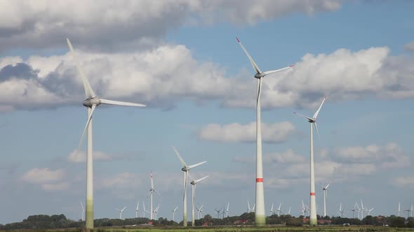 Wind farm.  East Fresia, Lower Saxony. Germany. October 2020