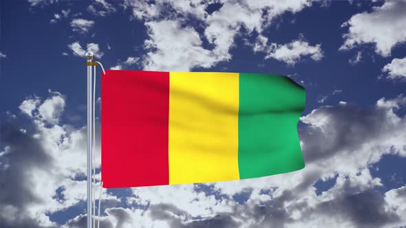 Guinea Flag Waving 4k