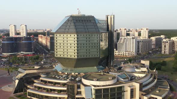 View From the Roof of the National Library in Minsk at Sunset