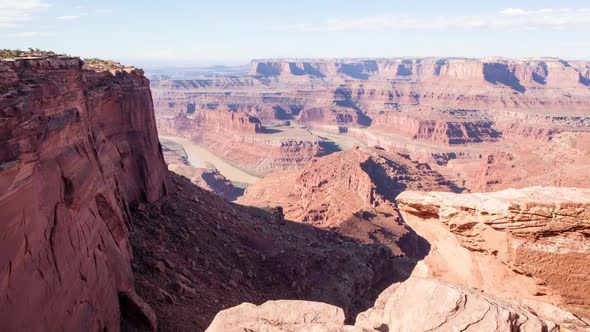 Timelapse on slider looking over Dead Horse Point canyonlands in Moab, Utah.