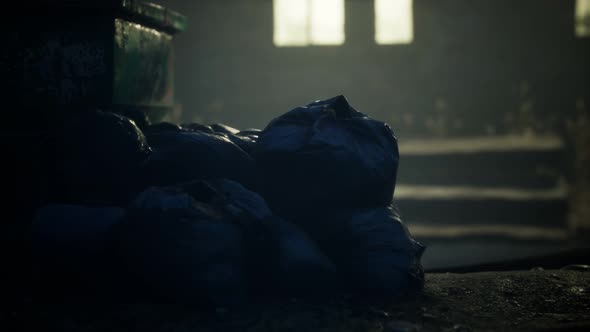 Garbage Bags at City Street an Night alt