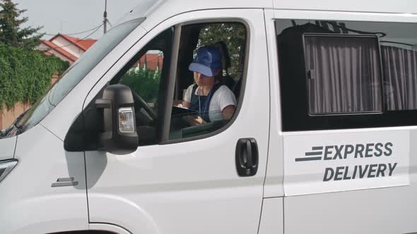 Young Female Delivery Van Driver