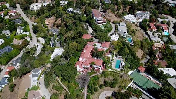 Rich neighborhood of Beverly Hills in summer,Los Angeles,California.