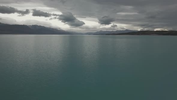 Flying above Lake Pukaki