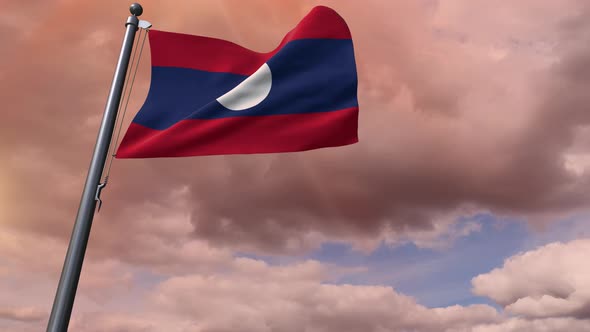 Laos Flag 4K