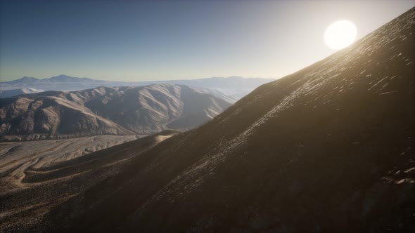 Mountains Landscape in Afghanistan at Sunset