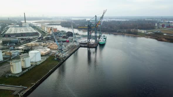 Oil tanker ship terminal port aerial