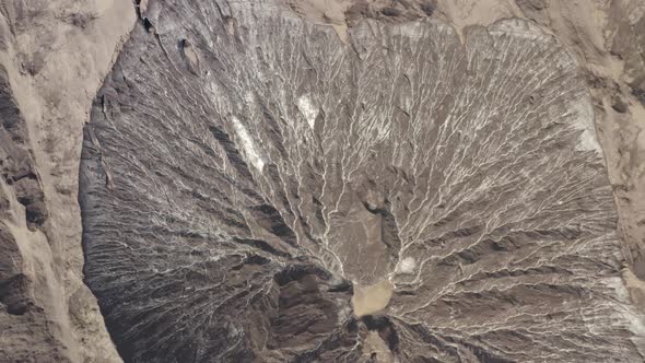 Caldera Of The Katla Volcano During Summer From Above. - aerial ascend, top down