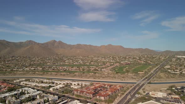 Neighborhood Mountain View Fly Over in Scottsdale Arizona 