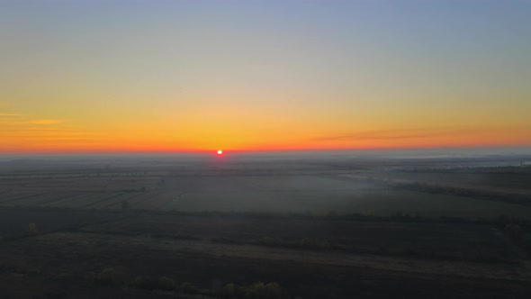 Beautiful Dramatic Sunset in the Valley During Sunset Nature Landscape