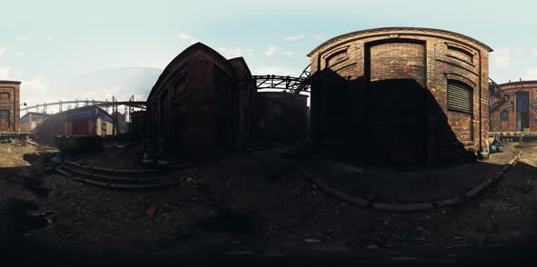 VR360 View of Old Abandoned Factory