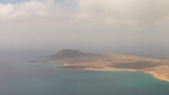 Lanzarote Timelapse Over Mirador Del Rio to La Graciosa Island Canary Islands