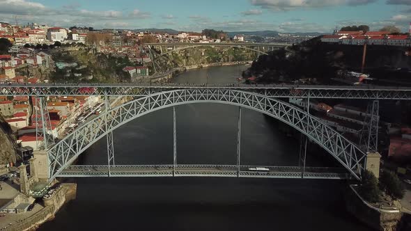 Dom Luis Bridge Porto Aerial