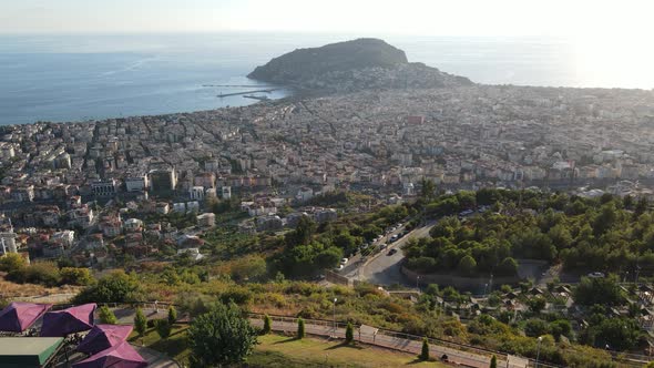 Alanya, Turkey - a Resort Town on the Seashore. Aerial View