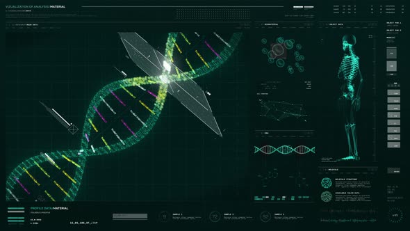 Human Dna Strand Research In Molecular Experiment On A Microscopic Level alt