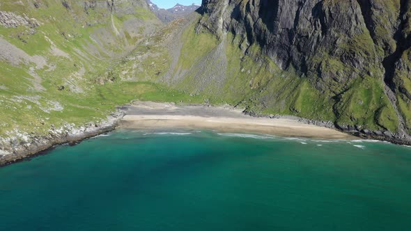 Kvalvika beach on the Lofoten Islands Norway