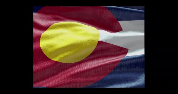 Colorado state flag waving background. Alpha channel