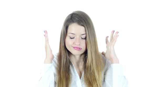 Angry Girl, White Background