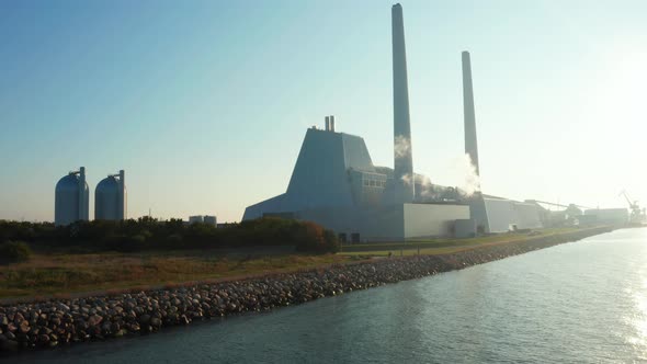 Beautiful Aerial View of the ECO ESG Green Power Station