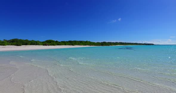 Natural aerial abstract view of a sandy white paradise beach and blue water background 