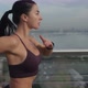Strong Sportswoman Running Fast on Bridge - VideoHive Item for Sale