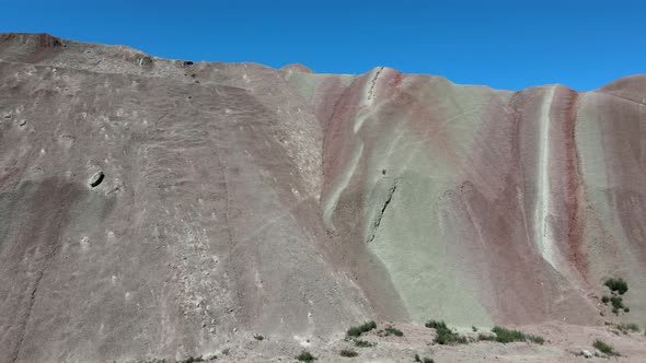 aerial view colorful mountains