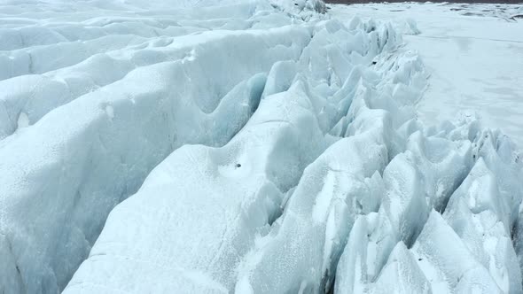 A Huge Glacier in Iceland During the Winter a Popular Tourist Attraction