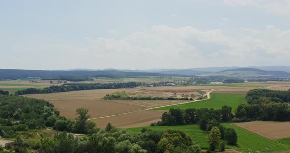 Agriculture Aerial Landscape Various Fields.