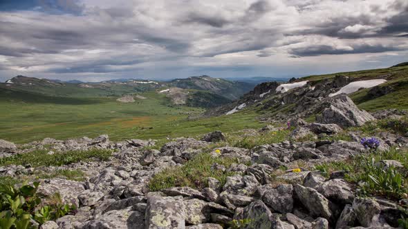 timelapse with camera movement in the Altai mountains