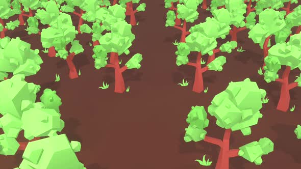 Cartoon Tree Landscape 02 Hd