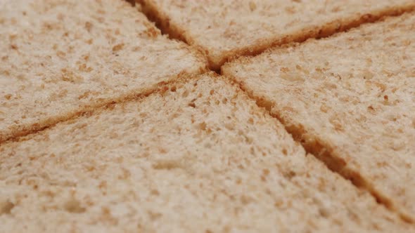 Fresh toast bread pieces ready for toasting close-up 4K 2160p 30fps UltraHD footage - Toast bread te